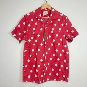 NWT J. Crew Sportswear Pink Polka Dotted Cotton Button Up